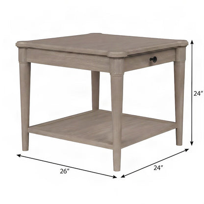 Rubberwood and Mindi Veneer End Table, Transitional Side Stand, Sand