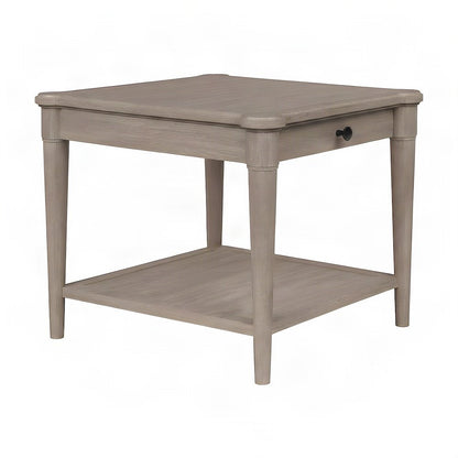 Rubberwood and Mindi Veneer End Table, Transitional Side Stand, Sand