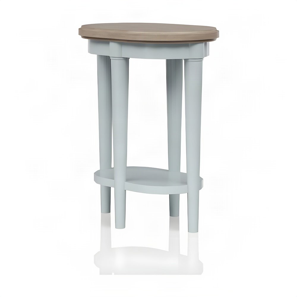 Rubberwood and Mindi Veneer Chairside End Table, Transitional, Ocean