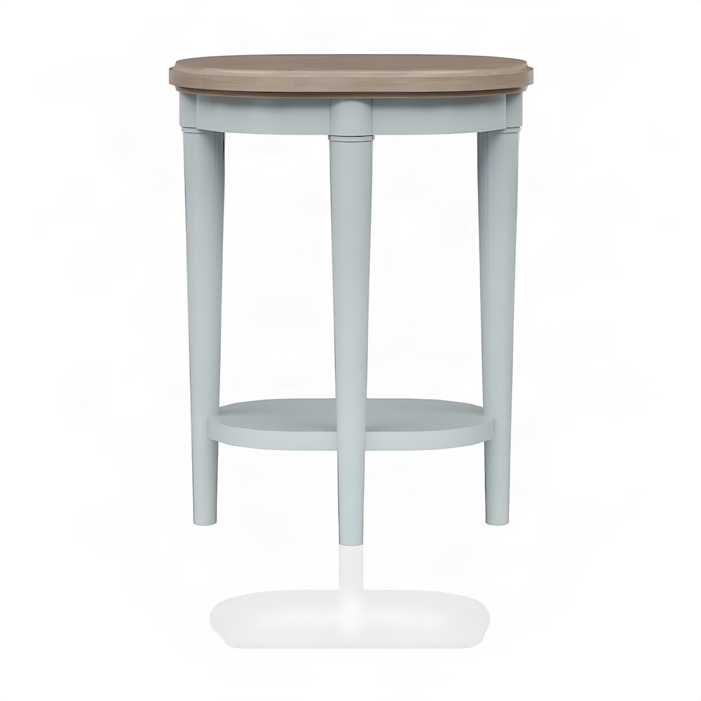 Rubberwood and Mindi Veneer Chairside End Table, Transitional, Ocean