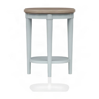 Rubberwood and Mindi Veneer Chairside End Table, Transitional, Ocean