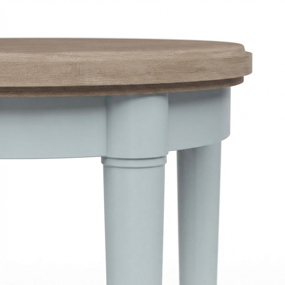 Rubberwood and Mindi Veneer Chairside End Table, Transitional, Ocean