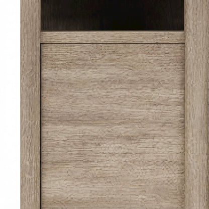 Rubberwood and Mindi Veneer Transitional Casual Sofa Console Table, Sand