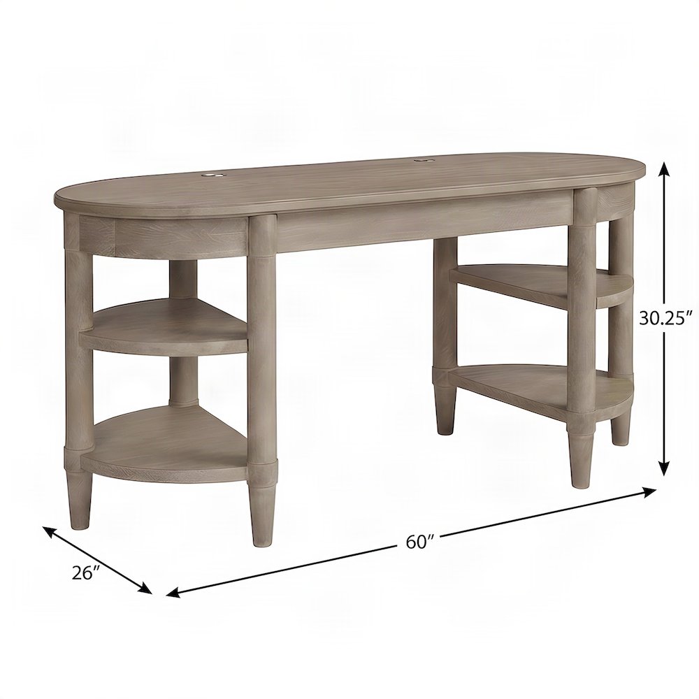 Rubberwood and Mindi Veneer Jr. Executive Computer Office Desk, Sand