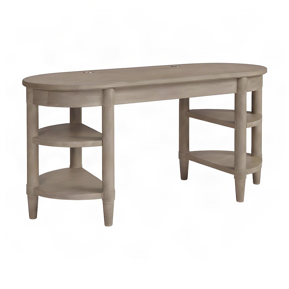 Rubberwood and Mindi Veneer Jr. Executive Computer Office Desk, Sand