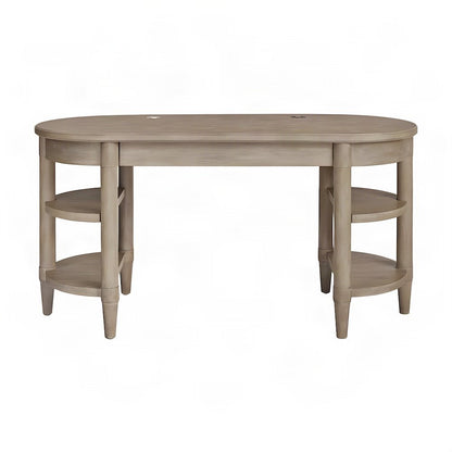 Rubberwood and Mindi Veneer Jr. Executive Computer Office Desk, Sand