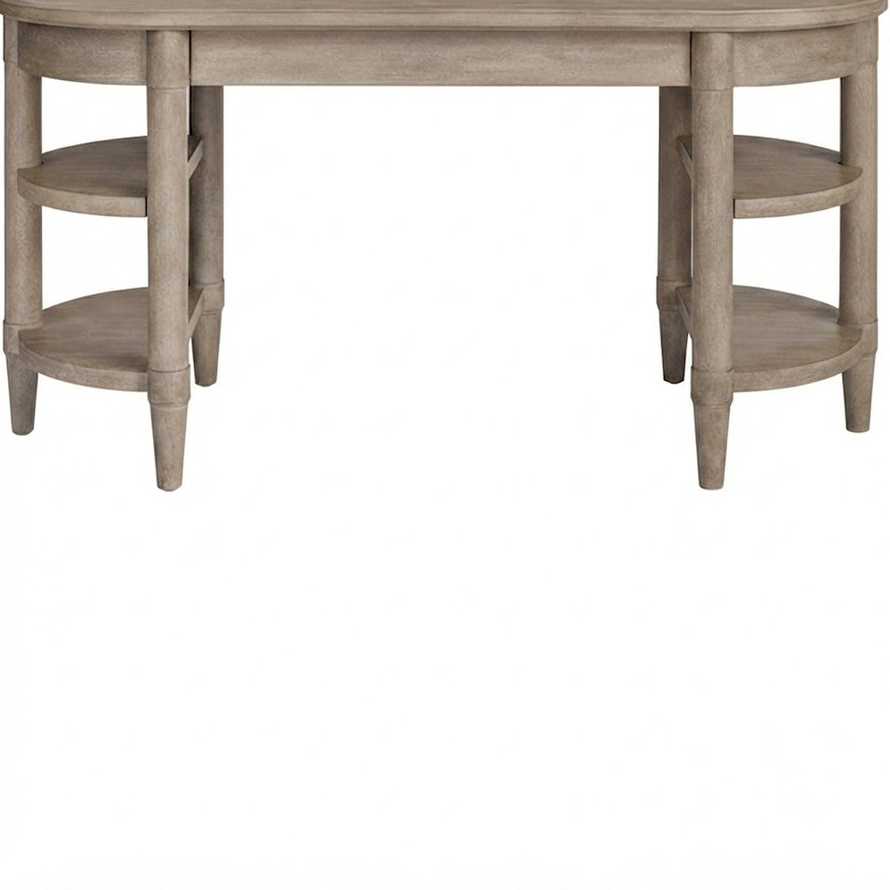 Rubberwood and Mindi Veneer Jr. Executive Computer Office Desk, Sand