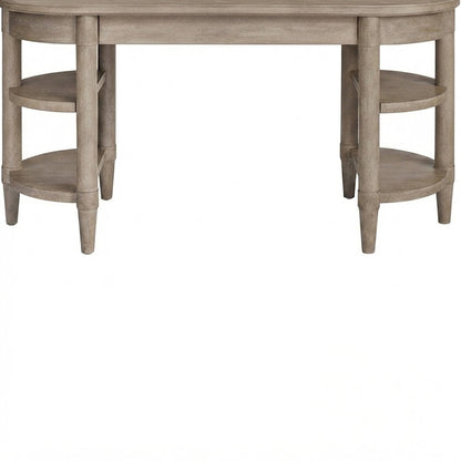 Rubberwood and Mindi Veneer Jr. Executive Computer Office Desk, Sand