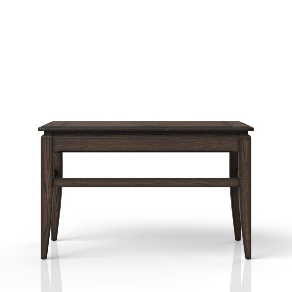 Brown Wooden Writing Desk with Drawer – Vintage Wood Computer Desk