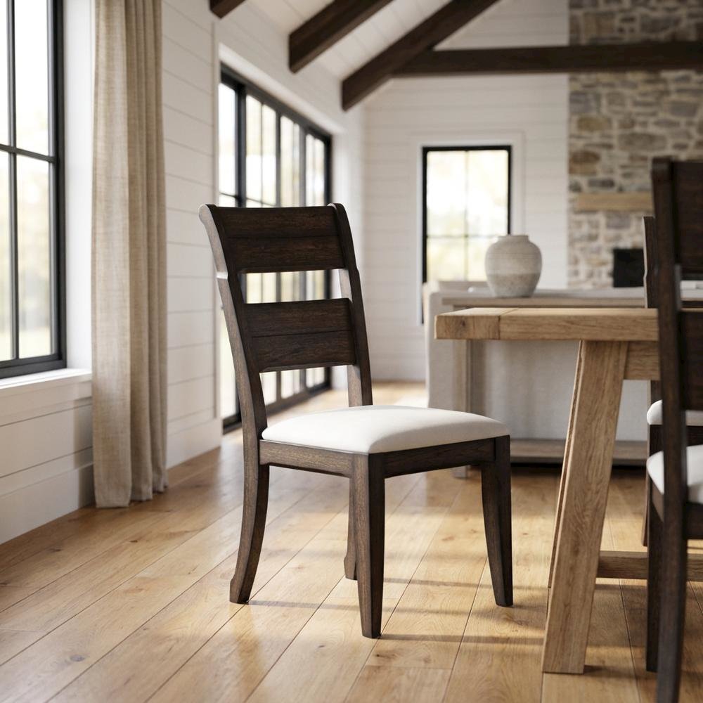 Solid Rubberwood Desk Chair with Elm Veneer Back for Dining Room