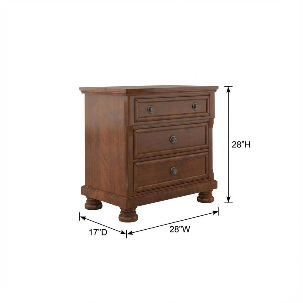 Cherry Nightstand with Storage Drawer and Smooth Finish