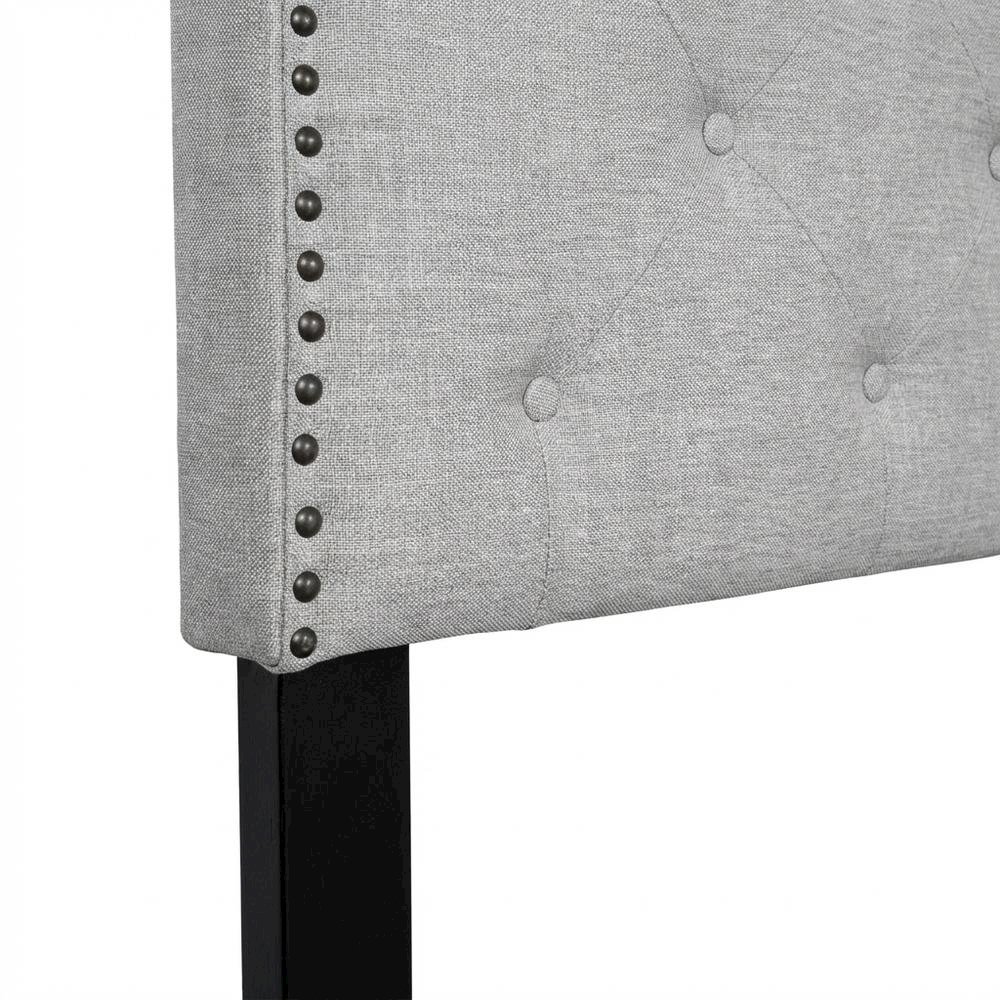 Light Gray Upholstered Twin Headboard with Soft Fabric and Durable Frame