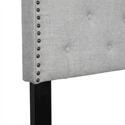 Light Gray Upholstered Twin Headboard with Soft Fabric and Durable Frame