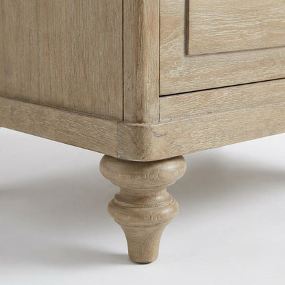 Sand-Colored Nightstand with 3 Drawers and Casual Transitional Style