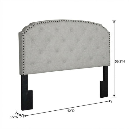 Light Gray Upholstered Twin Headboard with Soft Fabric and Durable Frame