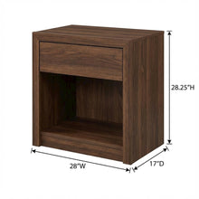 Spice Brown Nightstand with Two Drawers and Contemporary Finish