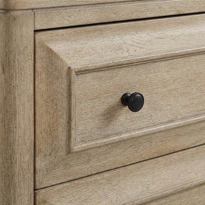 Sand-Colored Nightstand with Two Drawers and Transitional Casual Style