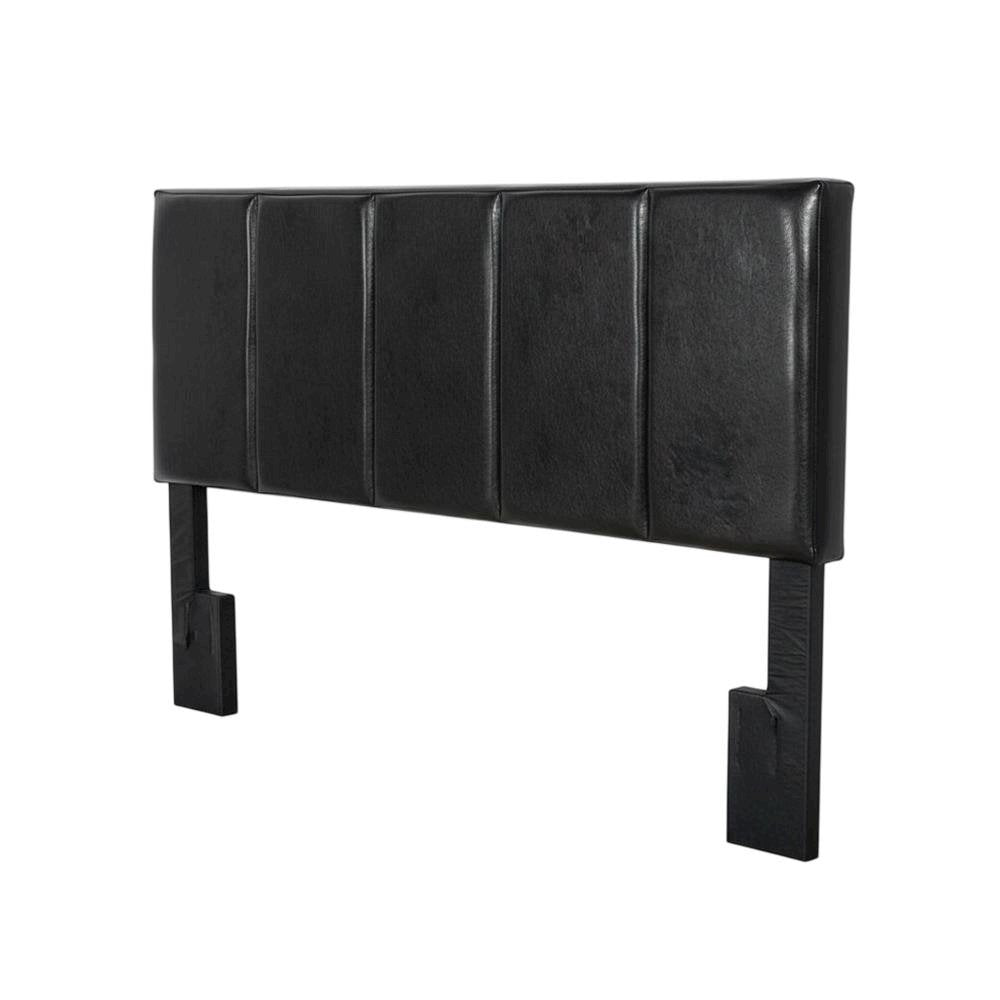 Black Upholstered Twin Headboard with Soft Fabric and Sturdy Frame Design