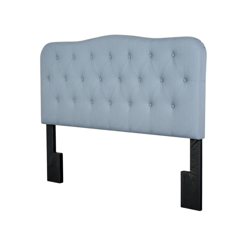 Light Blue Upholstered Twin Headboard with Soft Fabric and Sturdy Frame