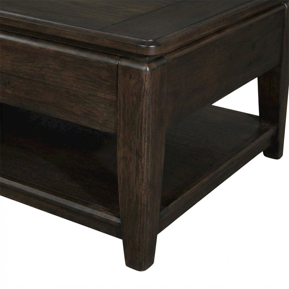 Mahogany Lift Top Cocktail Table – Modern Coffee Table with Storage
