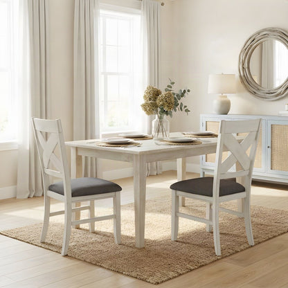 Rubberwood Solid High-Back Windsor Farmhouse Dining Chairs Set of 2