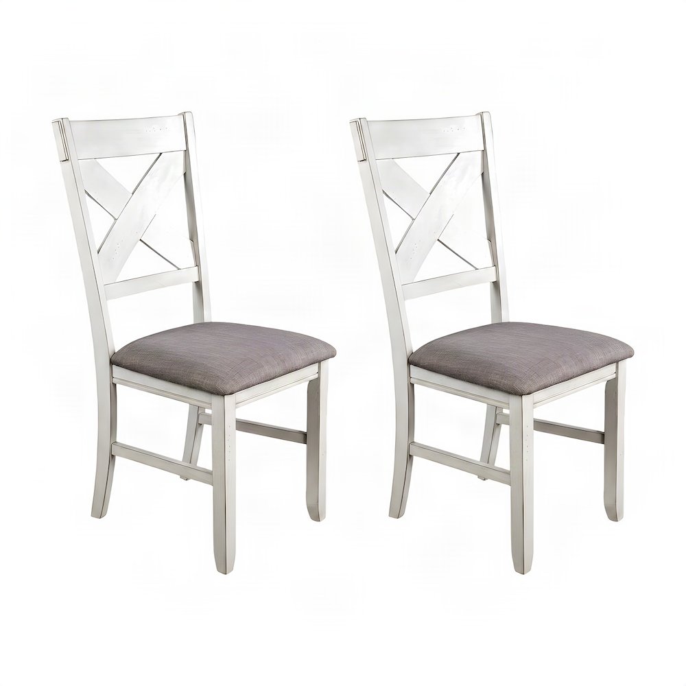 Rubberwood Solid High-Back Windsor Farmhouse Dining Chairs Set of 2