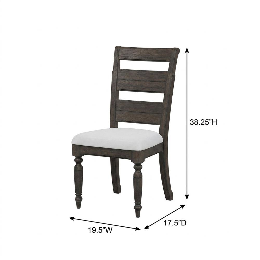 Solid Hardwood Ladder Back Dining Chair for Kitchen Dining Room, Set of 2