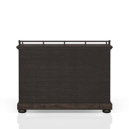 Brown Credenza with Storage – Sideboard Buffet Cabinet with Glass Doors