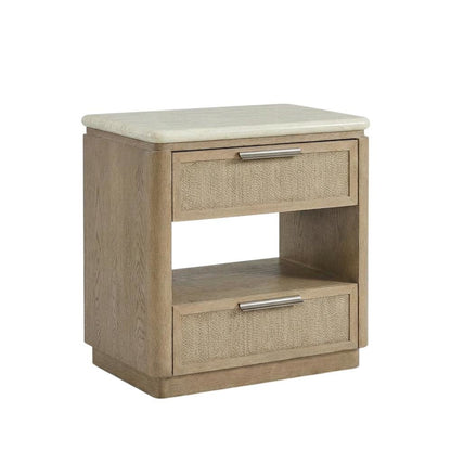 Toffee Nightstand with Rope Fronts and Transitional Style