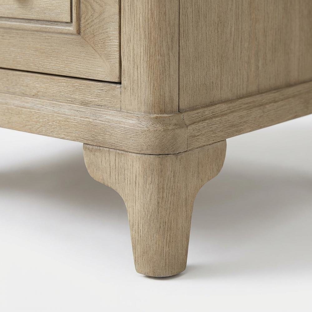 Sand-Colored Nightstand with Two Drawers and Transitional Casual Style