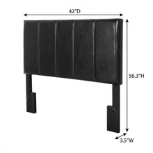 Black Upholstered Twin Headboard with Soft Fabric and Sturdy Frame Design