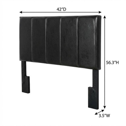 Black Upholstered Twin Headboard with Soft Fabric and Sturdy Frame Design