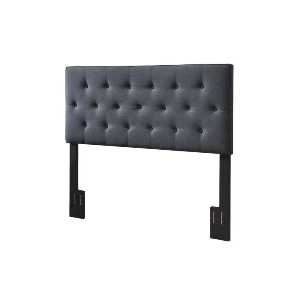 Black Upholstered Queen Headboard with Padded Design and Sturdy Frame