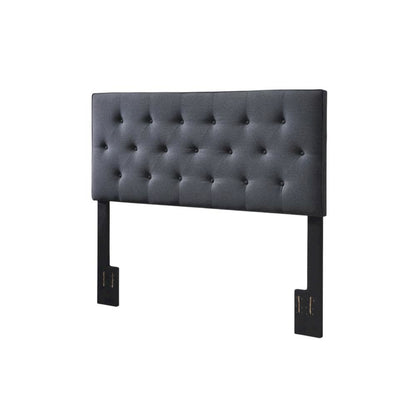 Black Upholstered Queen Headboard with Padded Design and Sturdy Frame