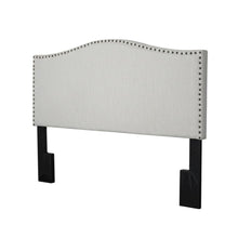 Off White Upholstered King Headboard, Solid Rubberwood Frame