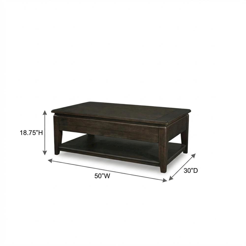 Mahogany Lift Top Cocktail Table – Modern Coffee Table with Storage