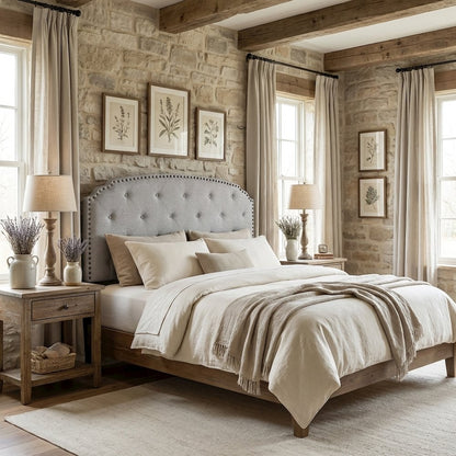 Light Gray Upholstered Twin Headboard with Soft Fabric and Durable Frame