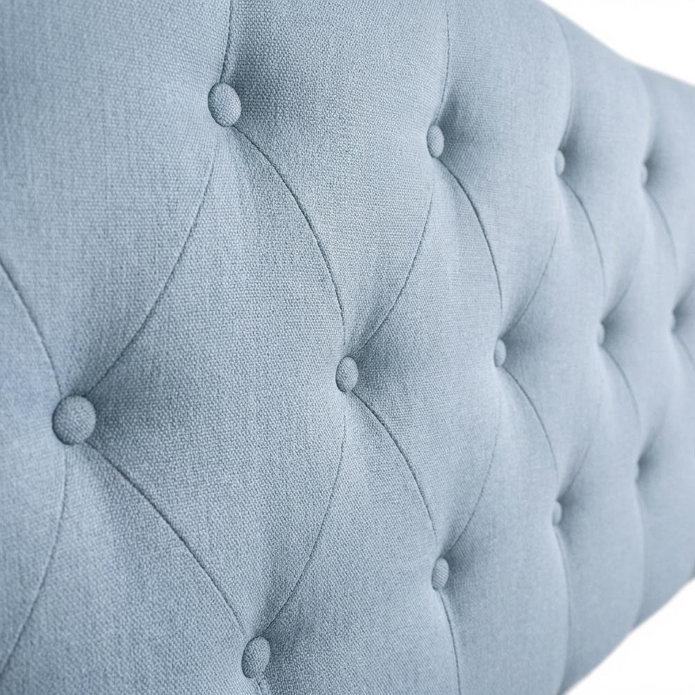 Light Blue Upholstered Twin Headboard with Soft Fabric and Sturdy Frame