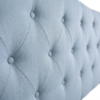 Light Blue Upholstered Twin Headboard with Soft Fabric and Sturdy Frame