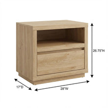 Sand-Colored Nightstand with Transitional Casual Style for Bedroom Decor