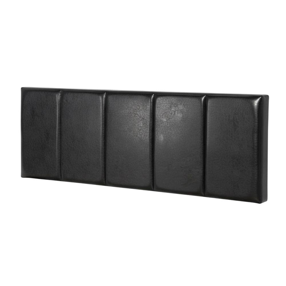 Black Upholstered King Headboard with Solid Rubberwood Frame and Durable Finish