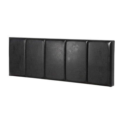 Black Upholstered King Headboard with Solid Rubberwood Frame and Durable Finish