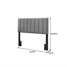 Gray Twin Upholstered Headboard with Padded Design for Comfortable Support