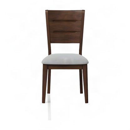 Solid Rubberwood Mid-Century Modern Wood Dining Chairs, Set of 2