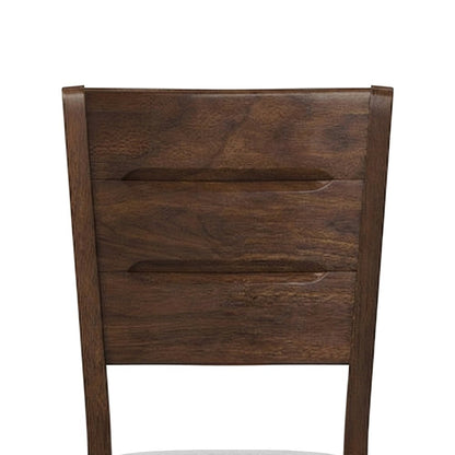 Solid Rubberwood Mid-Century Modern Wood Dining Chairs, Set of 2