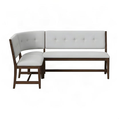 Solid Rubberwood L-Shaped Corner Bench, Banquette Dining Seat