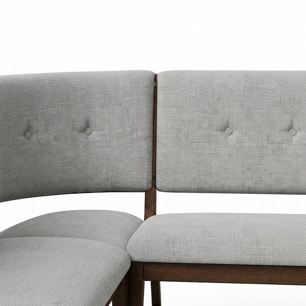 Solid Rubberwood L-Shaped Corner Bench, Banquette Dining Seat