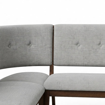 Solid Rubberwood L-Shaped Corner Bench, Banquette Dining Seat