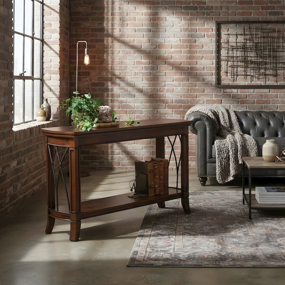 Solid Rubberwood and Birch Sofa Table, Console Entryway Table