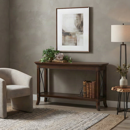 Solid Rubberwood and Birch Sofa Table, Console Entryway Table